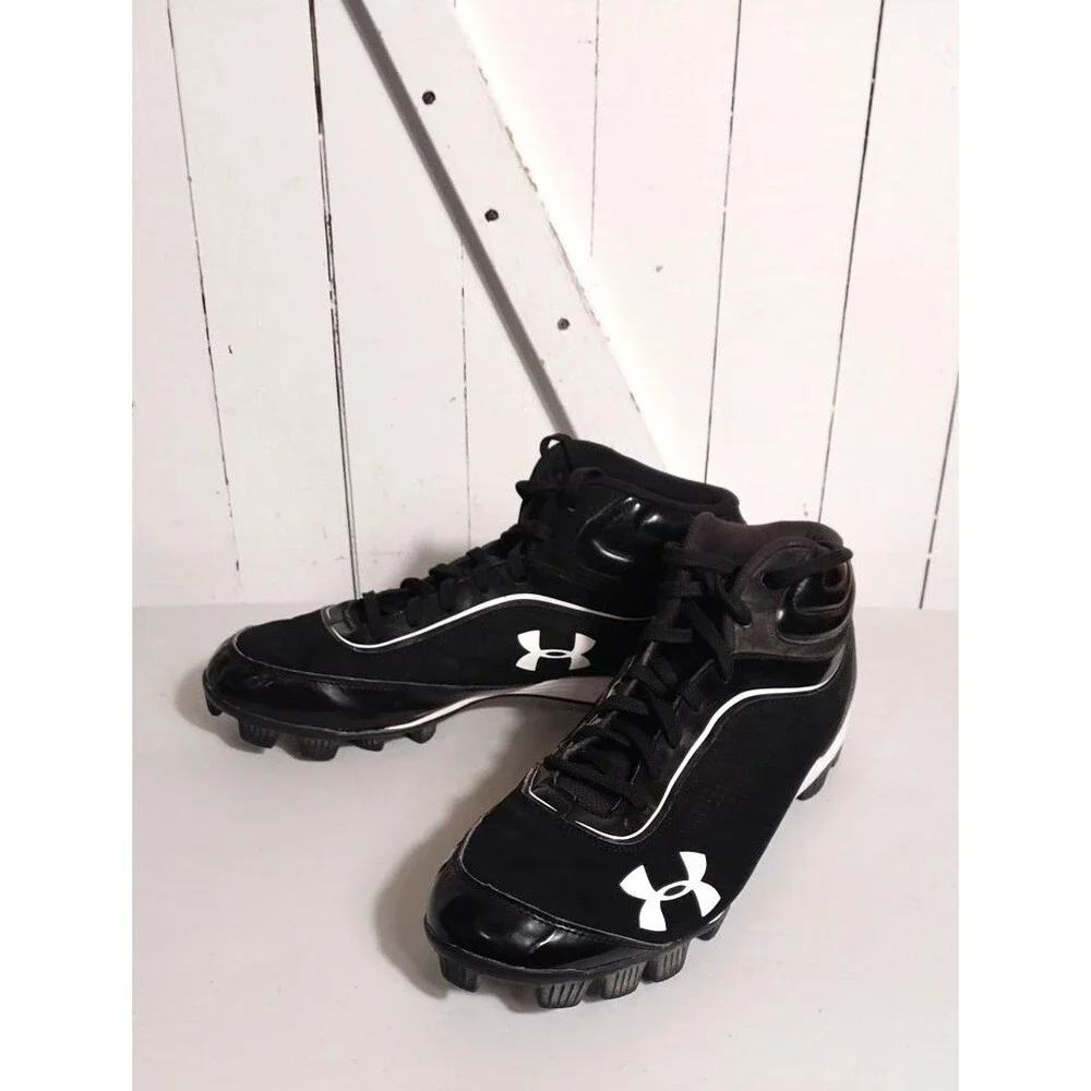 Under Armor Black Baseball Cleats, Men's Size 11.5 Med